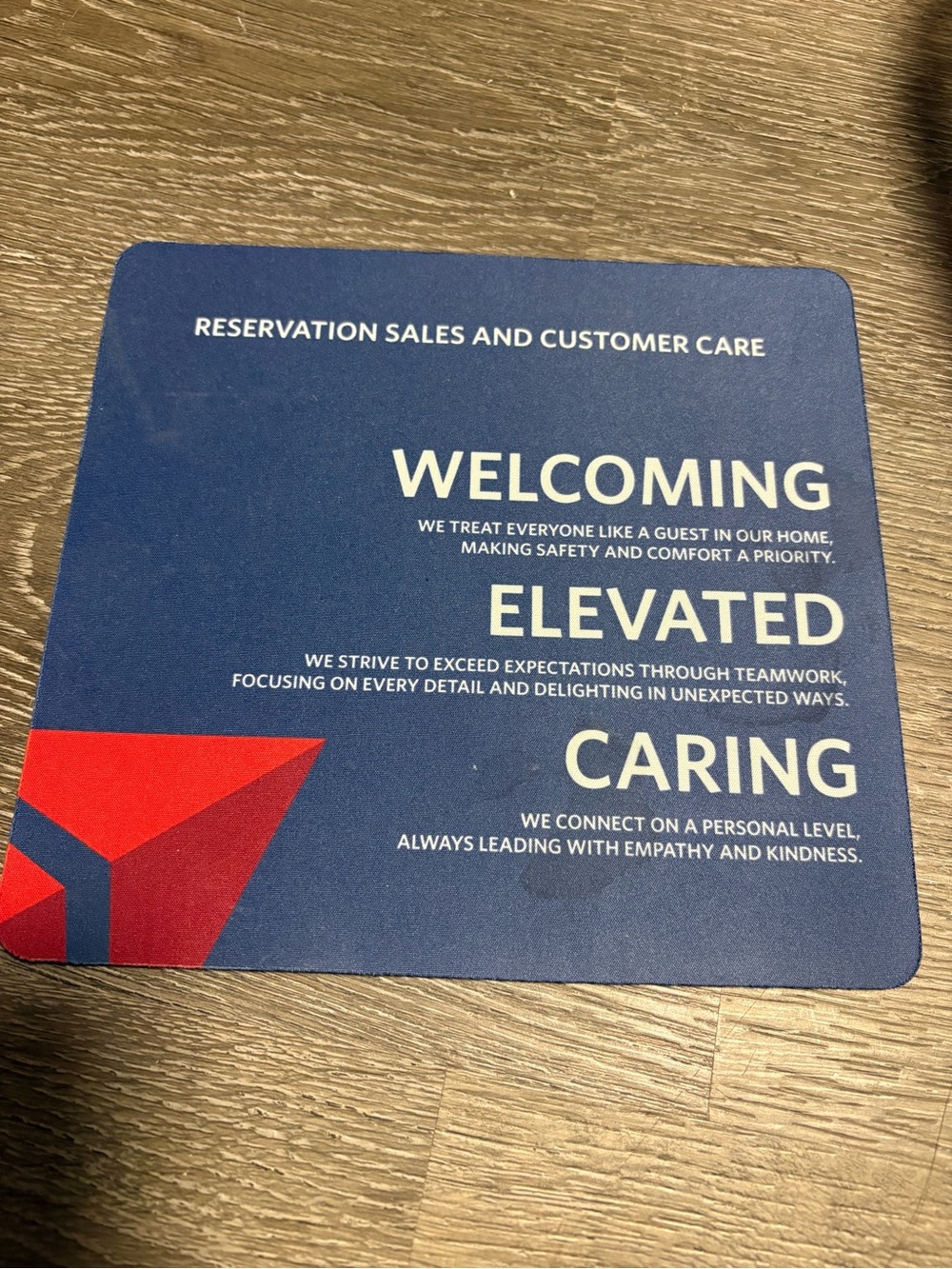 Delta Navy and Red Welcome Desk Mat